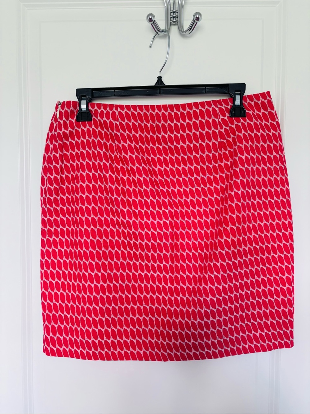 Ann Taylor Orange and Ivory Geometric Skirt